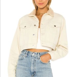 Revolve Superdown Magdena Cropped Sherpa Jacket